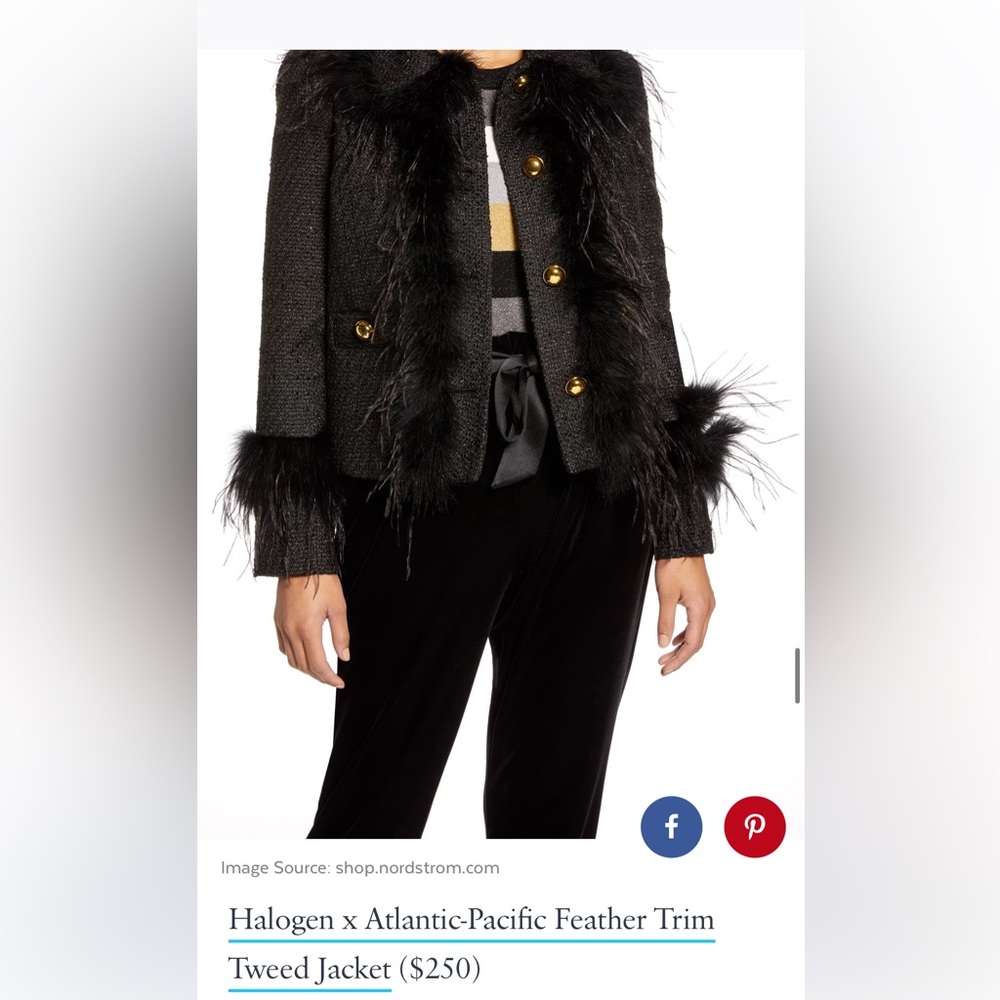 Halogen x Atlantic-Pacific Feather Trim
Tweed Jacket